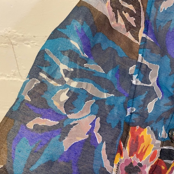 Tony Morgan Womens Blouse Brown/Black in a Bright Floral Pattern Size S - Picture 15 of 16